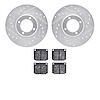 7502-56012 Drilled/Slotted Brake Rotors w/5000 Advanced Brake Pads Kit [Silver], 1966-1970 Ford/Lincoln/Mercury/Mazda, Position: - image 1
