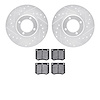 7502-56014 Drilled/Slotted Brake Rotors w/5000 Advanced Brake Pads Kit [Silver], 1970-1986 Multiple Makes/Models, Position: Fron - image 1