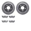 7502-56076 Drilled/Slotted Brake Rotors w/5000 Advanced Brake Pads Kit [Silver], 1996-2002 Ford/Lincoln/Mercury/Mazda, Position: - image 1