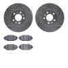 7502-56085 Drilled/Slotted Brake Rotors w/5000 Advanced Brake Pads Kit [Silver], 1998-2002 Ford/Lincoln/Mercury/Mazda, Position: - image 1