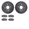 7502-58001 Drilled/Slotted Brake Rotors w/5000 Advanced Brake Pads Kit [Silver], 1986-1987 Acura/Honda, Position: Front - image 1