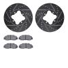 7502-58005 Drilled/Slotted Brake Rotors w/5000 Advanced Brake Pads Kit [Silver], 1992-1998 Acura/Honda, Position: Front - image 1