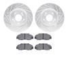 7502-58010 Drilled/Slotted Brake Rotors w/5000 Advanced Brake Pads Kit [Silver], 1997-2005 Acura/Honda, Position: Front - image 1