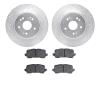 7502-58036 Drilled/Slotted Brake Rotors w/5000 Advanced Brake Pads Kit [Silver], 2015-2020 Acura/Honda, Position: Rear - image 1