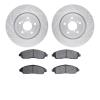7502-58039 Drilled/Slotted Brake Rotors w/5000 Advanced Brake Pads Kit [Silver], 2017-2020 Acura/Honda, Position: Front - image 1