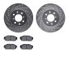 7502-59011 Drilled/Slotted Brake Rotors w/5000 Advanced Brake Pads Kit [Silver], 1990-1993 Acura/Honda, Position: Front - image 1