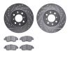 7502-59013 Drilled/Slotted Brake Rotors w/5000 Advanced Brake Pads Kit [Silver], 1993-2008 Acura/Honda, Position: Front - image 1