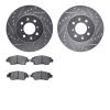 7502-59014 Drilled/Slotted Brake Rotors w/5000 Advanced Brake Pads Kit [Silver], 2009-2014 Acura/Honda, Position: Front - image 1