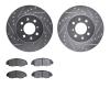 7502-59015 Drilled/Slotted Brake Rotors w/5000 Advanced Brake Pads Kit [Silver], 1996-2014 Acura/Honda, Position: Front - image 1