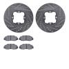 7502-59020 Drilled/Slotted Brake Rotors w/5000 Advanced Brake Pads Kit [Silver], 1991-1997 Acura/Honda, Position: Front - image 1