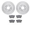 7502-59029 Drilled/Slotted Brake Rotors w/5000 Advanced Brake Pads Kit [Silver], 2000-2009 Acura/Honda, Position: Rear - image 1