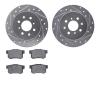 7502-59034 Drilled/Slotted Brake Rotors w/5000 Advanced Brake Pads Kit [Silver], 2001-2005 Acura/Honda, Position: Rear - image 1