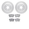 7502-59037 Drilled/Slotted Brake Rotors w/5000 Advanced Brake Pads Kit [Silver], 2010-2015 Acura/Honda, Position: Rear - image 1