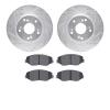 7502-59038 Drilled/Slotted Brake Rotors w/5000 Advanced Brake Pads Kit [Silver], 2013-2014 Acura/Honda, Position: Front - image 1