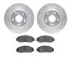 7502-59040 Drilled/Slotted Brake Rotors w/5000 Advanced Brake Pads Kit [Silver], 2013-2015 Acura/Honda, Position: Front - image 1