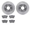 7502-59041 Drilled/Slotted Brake Rotors w/5000 Advanced Brake Pads Kit [Silver], 2011-2015 Acura/Honda, Position: Rear - image 1