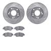7502-59042 Drilled/Slotted Brake Rotors w/5000 Advanced Brake Pads Kit [Silver], 2012-2015 Acura/Honda, Position: Front - image 1