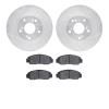 7502-59053 Drilled/Slotted Brake Rotors w/5000 Advanced Brake Pads Kit [Silver], 2003-2021 Acura/Honda, Position: Front - image 1