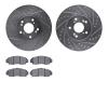 7502-59055 Drilled/Slotted Brake Rotors w/5000 Advanced Brake Pads Kit [Silver], 1999-2014 Acura/Honda, Position: Front - image 1