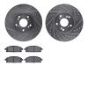7502-59057 Drilled/Slotted Brake Rotors w/5000 Advanced Brake Pads Kit [Silver], 2003-2006 Acura/Honda, Position: Front - image 1