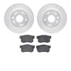 7502-59061 Drilled/Slotted Brake Rotors w/5000 Advanced Brake Pads Kit [Silver], 2002-2004 Acura/Honda, Position: Rear - image 1