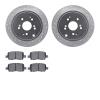 7502-59062 Drilled/Slotted Brake Rotors w/5000 Advanced Brake Pads Kit [Silver], 2001-2008 Acura/Honda, Position: Rear - image 1