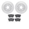 7502-59064 Drilled/Slotted Brake Rotors w/5000 Advanced Brake Pads Kit [Silver], 2007-2012 Acura/Honda, Position: Rear - image 1