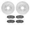 7502-59065 Drilled/Slotted Brake Rotors w/5000 Advanced Brake Pads Kit [Silver], 2002-2015 Acura/Honda, Position: Front - image 1