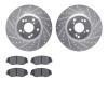 7502-59067 Drilled/Slotted Brake Rotors w/5000 Advanced Brake Pads Kit [Silver], 2005-2015 Acura/Honda, Position: Front - image 1