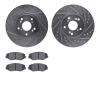 7502-59069 Drilled/Slotted Brake Rotors w/5000 Advanced Brake Pads Kit [Silver], 2003-2008 Acura/Honda, Position: Front - image 1