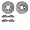 7502-59070 Drilled/Slotted Brake Rotors w/5000 Advanced Brake Pads Kit [Silver], 2005-2010 Acura/Honda, Position: Front - image 1