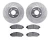 7502-59072 Drilled/Slotted Brake Rotors w/5000 Advanced Brake Pads Kit [Silver], 2014-2020 Acura/Honda, Position: Front - image 1
