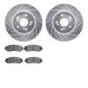 7502-59074 Drilled/Slotted Brake Rotors w/5000 Advanced Brake Pads Kit [Silver], 2007-2016 Acura/Honda, Position: Front - image 1