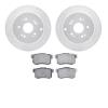 7502-59076 Drilled/Slotted Brake Rotors w/5000 Advanced Brake Pads Kit [Silver], 2005-2018 Acura/Honda, Position: Rear - image 1