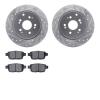 7502-59078 Drilled/Slotted Brake Rotors w/5000 Advanced Brake Pads Kit [Silver], 2006-2014 Acura/Honda, Position: Rear - image 1