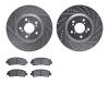 7502-59079 Drilled/Slotted Brake Rotors w/5000 Advanced Brake Pads Kit [Silver], 2009-2014 Acura/Honda, Position: Front - image 1