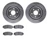 7502-59082 Drilled/Slotted Brake Rotors w/5000 Advanced Brake Pads Kit [Silver], Fits Select Acura/Honda, Position: Front - image 1