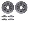 7502-59084 Drilled/Slotted Brake Rotors w/5000 Advanced Brake Pads Kit [Silver], Fits Select Acura/Honda, Position: Front - image 1