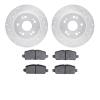 7502-59090 Drilled/Slotted Brake Rotors w/5000 Advanced Brake Pads Kit [Silver], 2016-2016 Acura/Honda, Position: Rear - image 1
