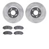 7502-59092 Drilled/Slotted Brake Rotors w/5000 Advanced Brake Pads Kit [Silver], 2006-2014 Acura/Honda, Position: Front - image 1
