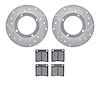 7502-59093 Drilled/Slotted Brake Rotors w/5000 Advanced Brake Pads Kit [Silver], 1973-1974 Acura/Honda, Position: Front - image 1