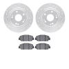 7502-59106 Drilled/Slotted Brake Rotors w/5000 Advanced Brake Pads Kit [Silver], Fits Select Acura/Honda, Position: Front - image 1