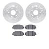 7502-59107 Drilled/Slotted Brake Rotors w/5000 Advanced Brake Pads Kit [Silver], Fits Select Acura/Honda, Position: Front - image 1