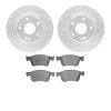 7502-59108 Drilled/Slotted Brake Rotors w/5000 Advanced Brake Pads Kit [Silver], Fits Select Acura/Honda, Position: Front - image 1
