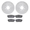 7502-59111 Drilled/Slotted Brake Rotors w/5000 Advanced Brake Pads Kit [Silver], 1983-1983 Acura/Honda, Position: Front - image 1