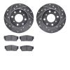 7502-59130 Drilled/Slotted Brake Rotors w/5000 Advanced Brake Pads Kit [Silver], 1982-1983 Acura/Honda, Position: Front - image 1
