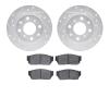 7502-59138 Drilled/Slotted Brake Rotors w/5000 Advanced Brake Pads Kit [Silver], 1984-1987 Acura/Honda, Position: Front - image 1