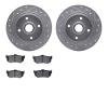7502-59141 Drilled/Slotted Brake Rotors w/5000 Advanced Brake Pads Kit [Silver], 1984-1987 Acura/Honda, Position: Rear - image 1
