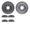 7502-59183 Drilled/Slotted Brake Rotors w/5000 Advanced Brake Pads Kit [Silver], 1994-1995 Acura/Honda, Position: Front - image 1