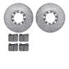 7502-63010 Drilled/Slotted Brake Rotors w/5000 Advanced Brake Pads Kit [Silver], 1973-1979 Mercedes-Benz, Position: Front - image 1